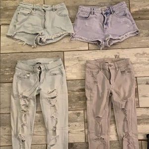 Size 0 shorts from Pacsun & Jeans from AEO